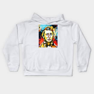 Henry David Thoreau Abstract Portrait | Henry David Thoreau Abstract 15 Kids Hoodie